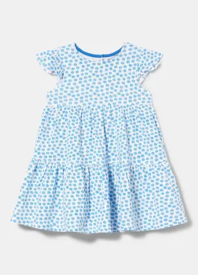 Abito in cotone elasticizzato con balze neonata