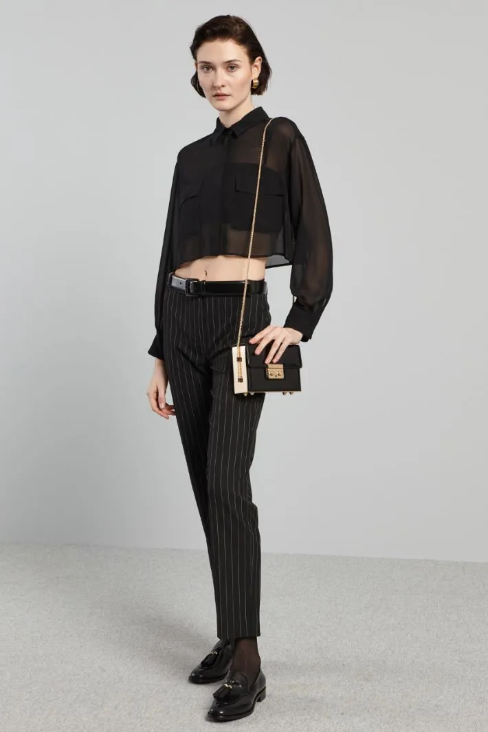 Camicia cropped in georgette