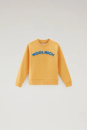 Felpa girocollo Varsity da bambino in puro cotone                                                                               