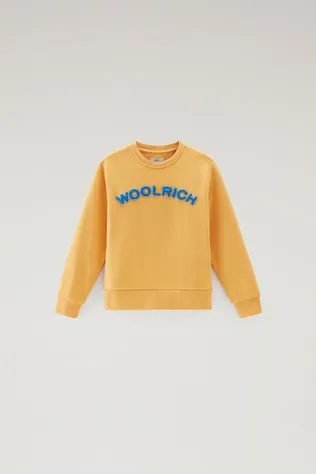 Felpa girocollo Varsity da bambino in puro cotone                                                                               