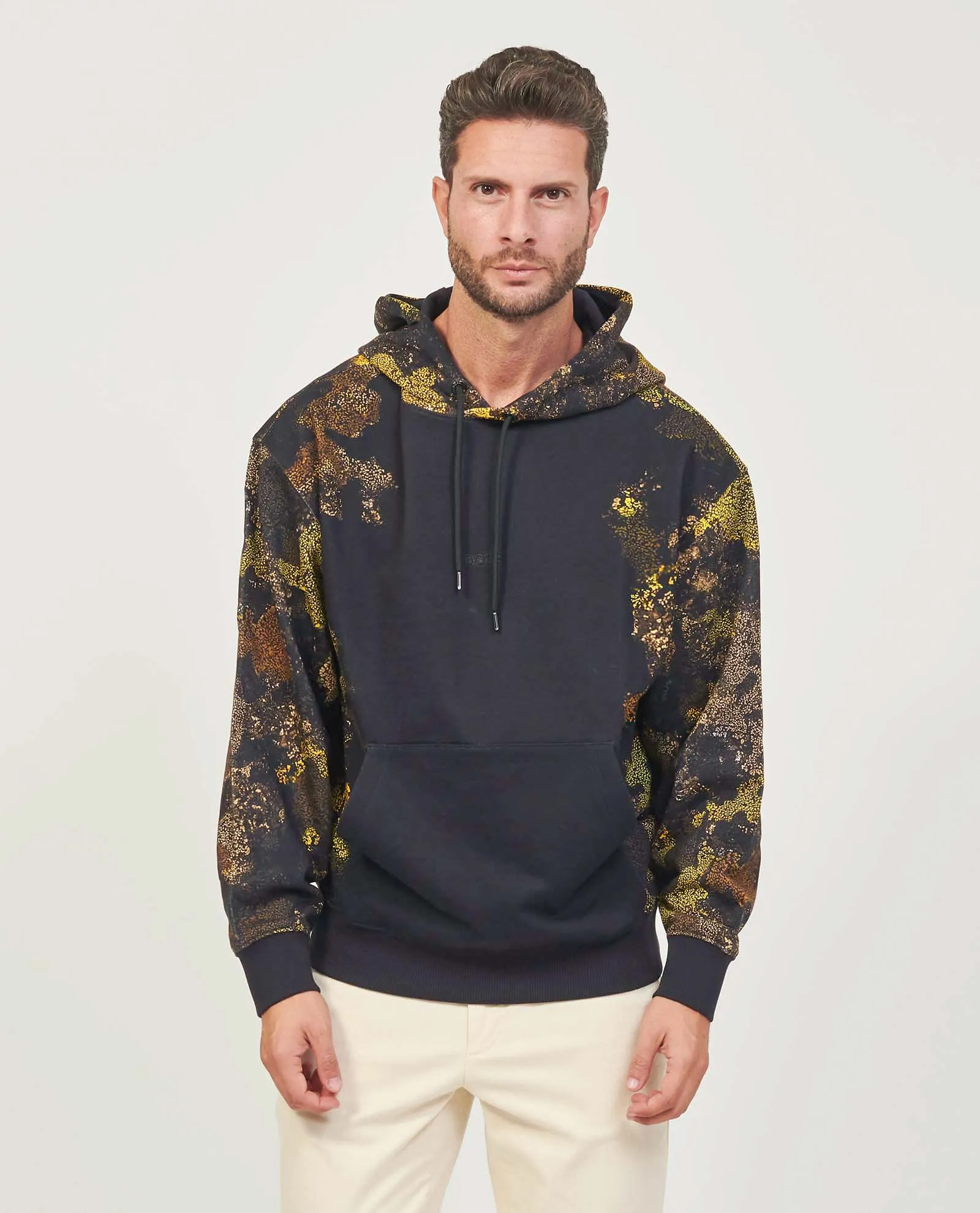 Felpa oversize da uomo Boss in terry di cotone con grafica