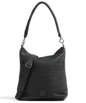  FredsBruder Enna Borsa hobo pelle granulata nero  