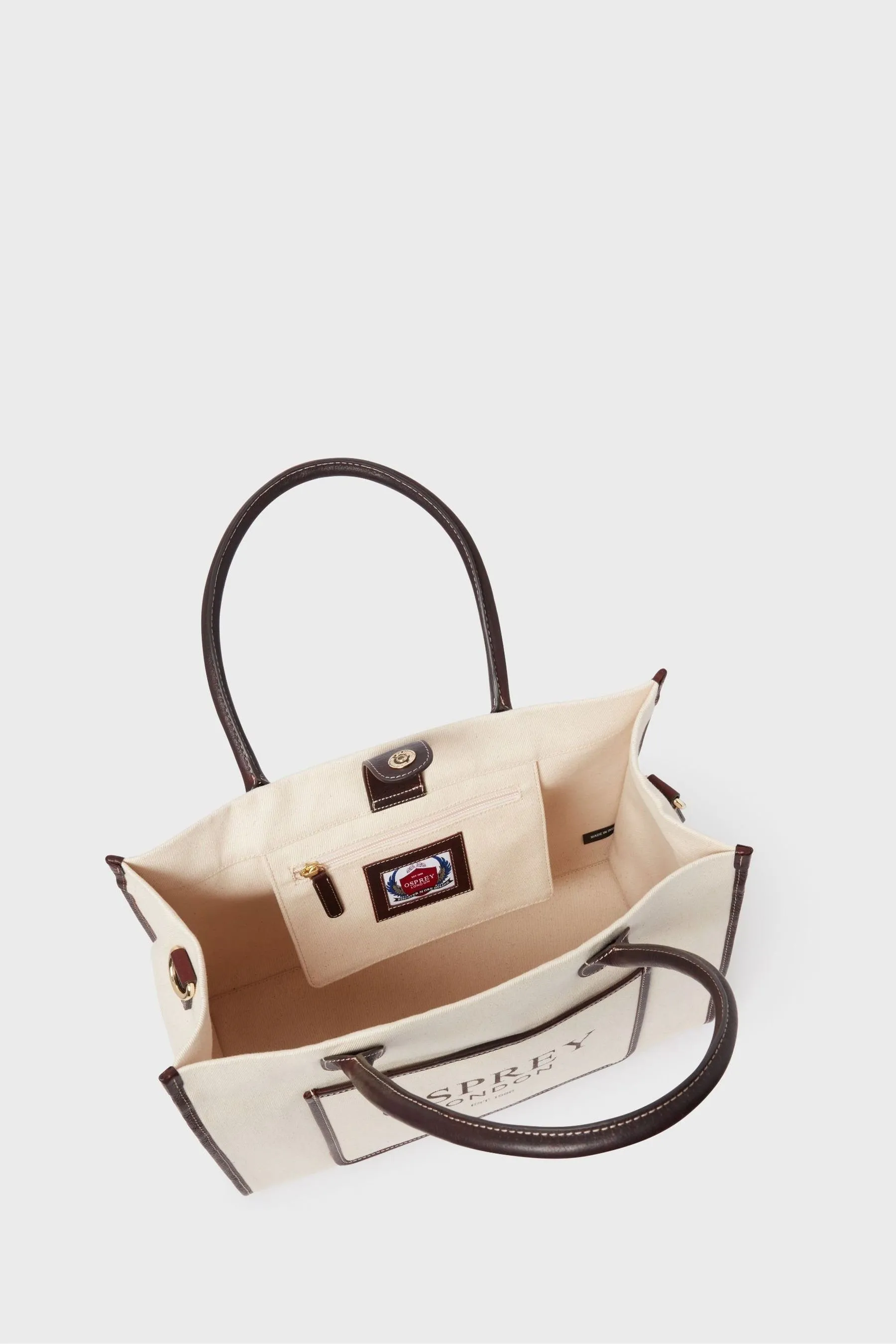 OSPREY LONDON Naturale - The Gaddesden - Borsa tote in tela e pelle Borsa